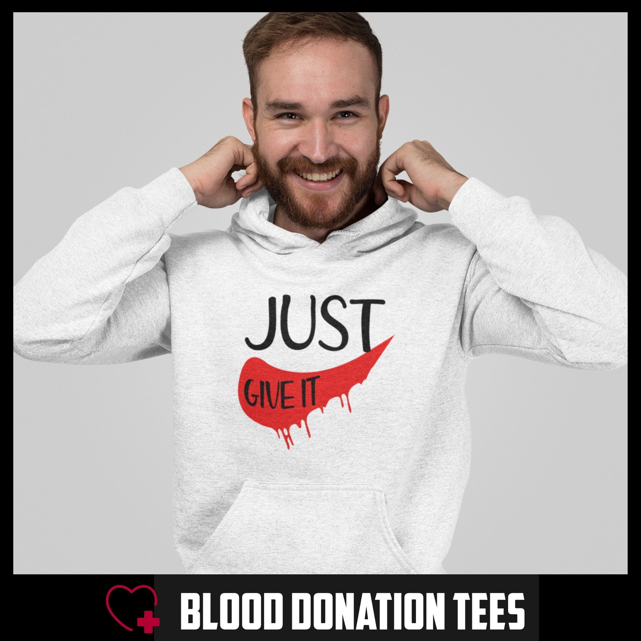 Just Give It - Unisex Pocket Hoodie Sweatshirt - Blood Donation Tees