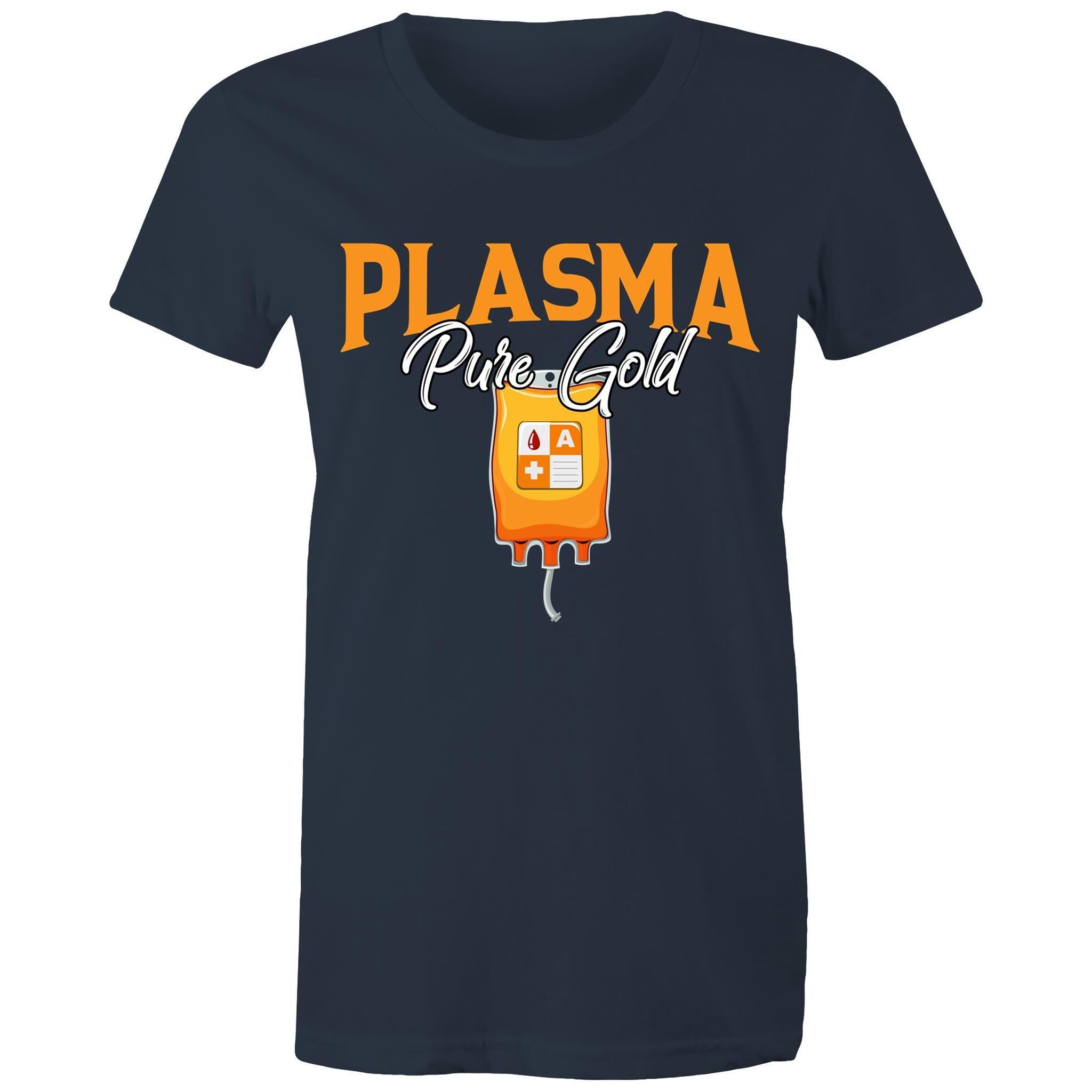 Navy - Women's Maple Tee - Blood Donation Tees