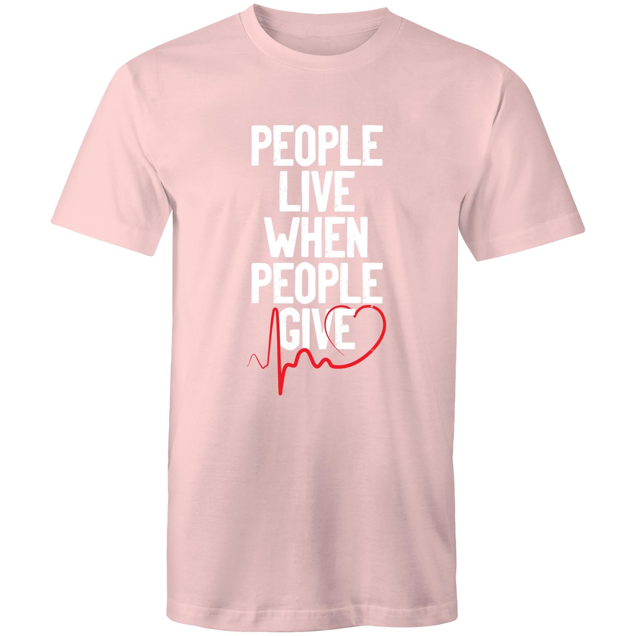 People Live When People Give - Mens T-Shirt - Blood Donation Tees