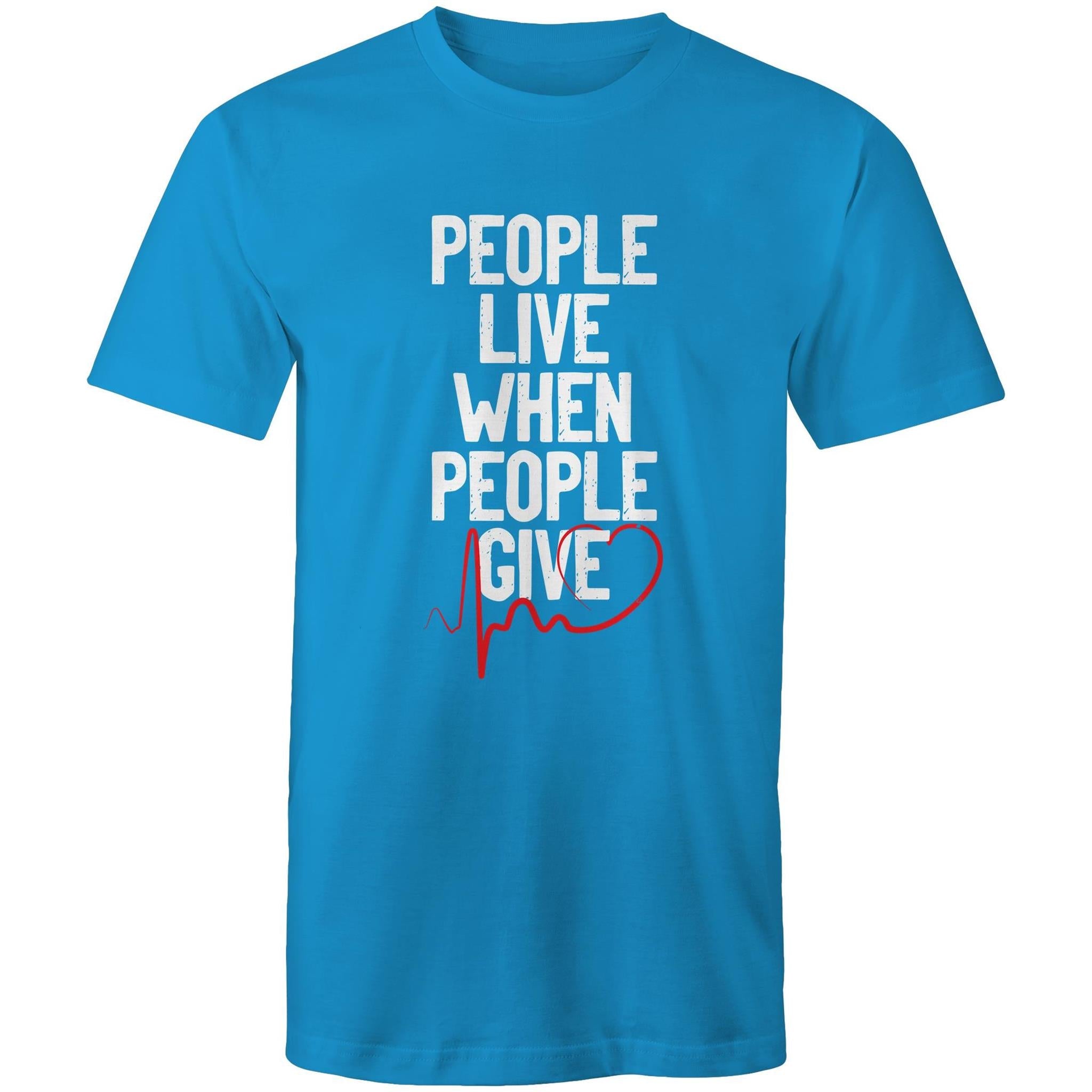People Live When People Give - Mens T-Shirt - Blood Donation Tees