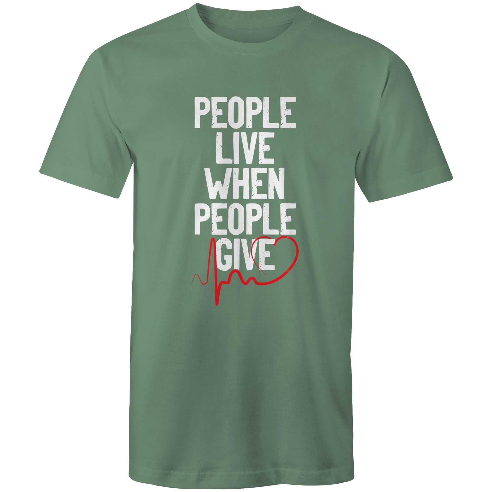 People Live When People Give - Mens T-Shirt - Blood Donation Tees