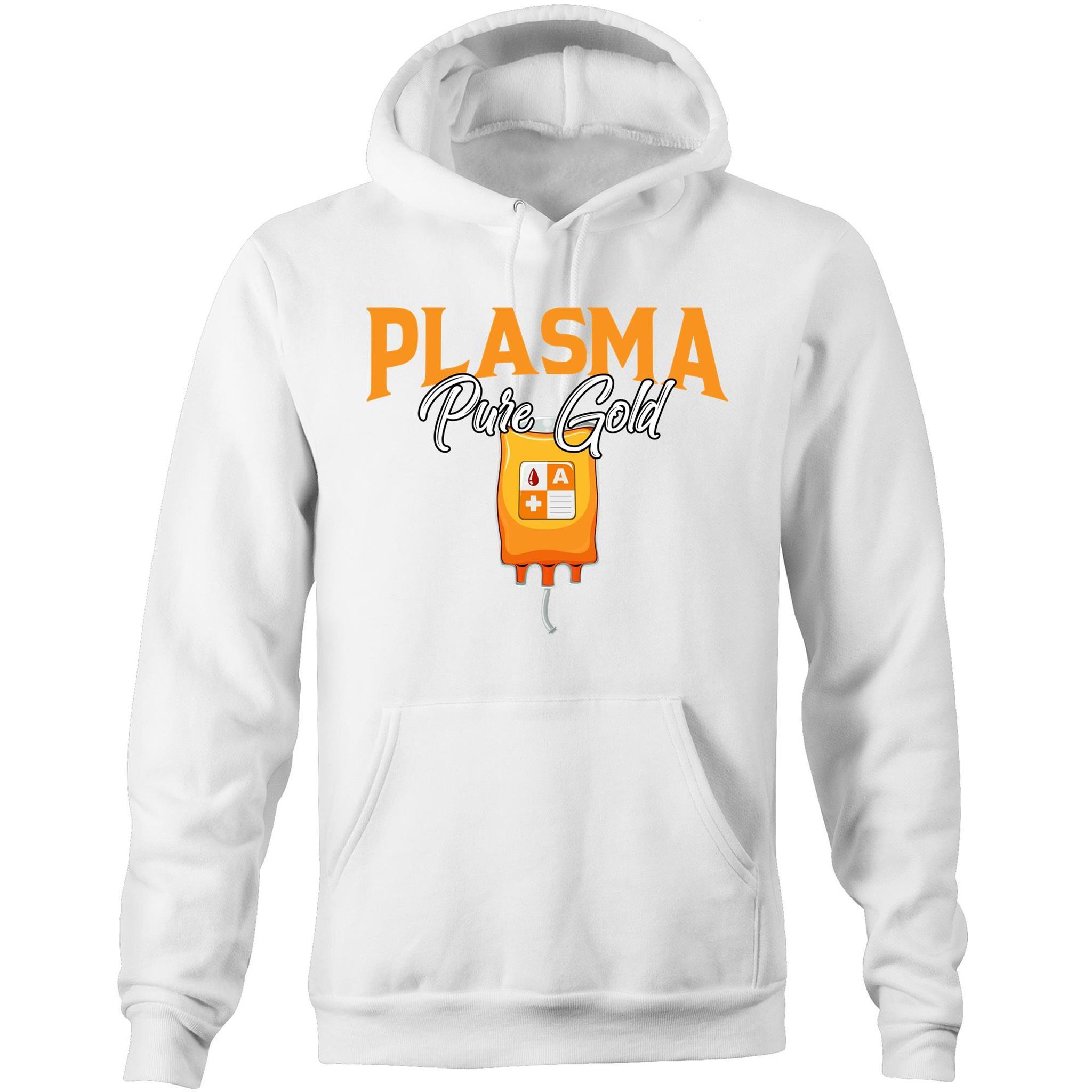 Plasma Pure Gold - Unisex Pocket Hoodie Sweatshirt - Blood Donation Tees