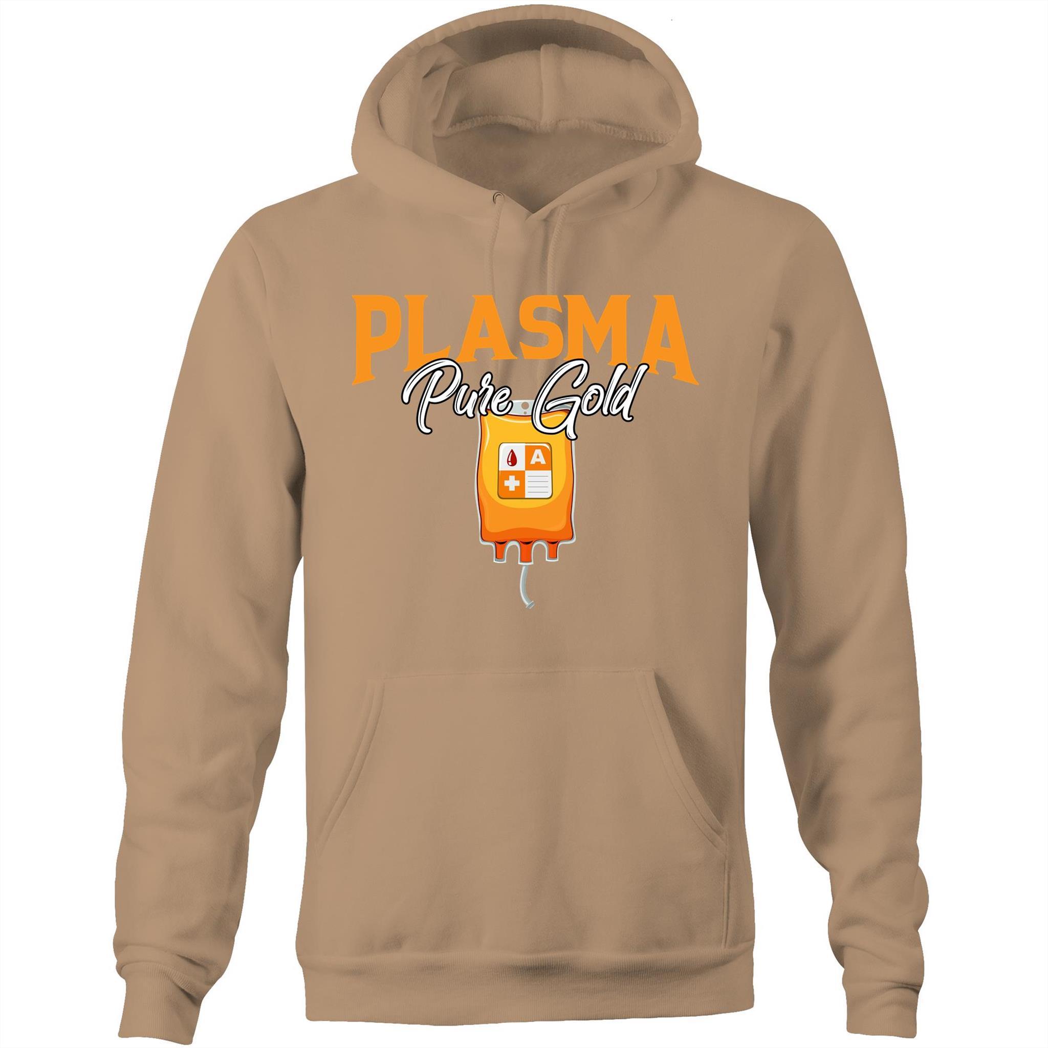 Plasma Pure Gold - Unisex Pocket Hoodie Sweatshirt - Blood Donation Tees