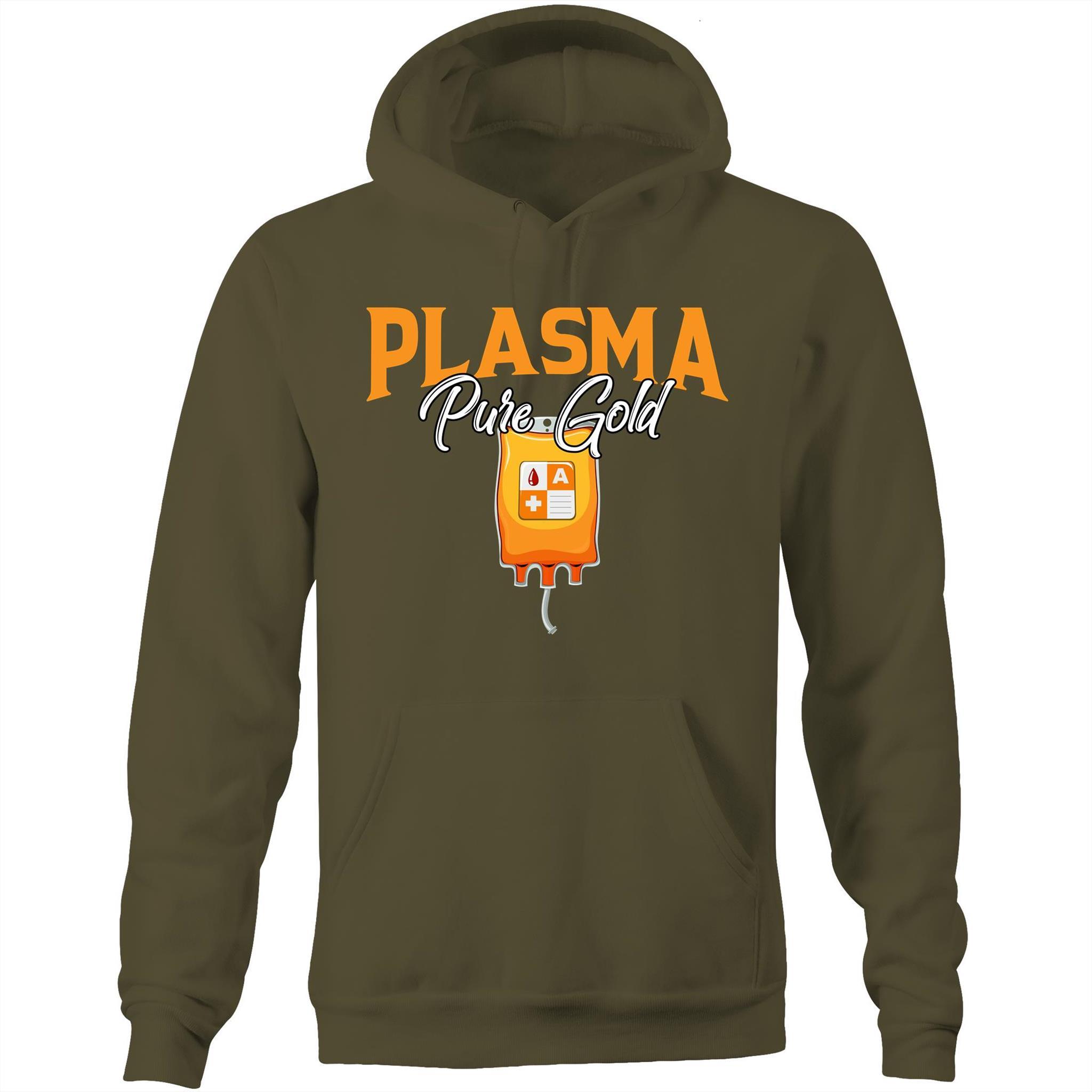 Plasma Pure Gold - Unisex Pocket Hoodie Sweatshirt - Blood Donation Tees