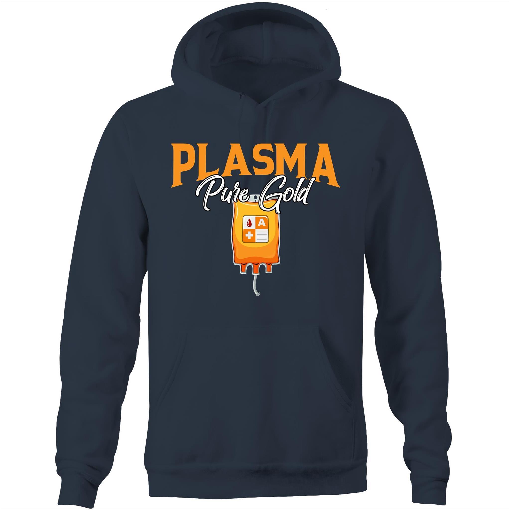 Plasma Pure Gold - Unisex Pocket Hoodie Sweatshirt - Blood Donation Tees