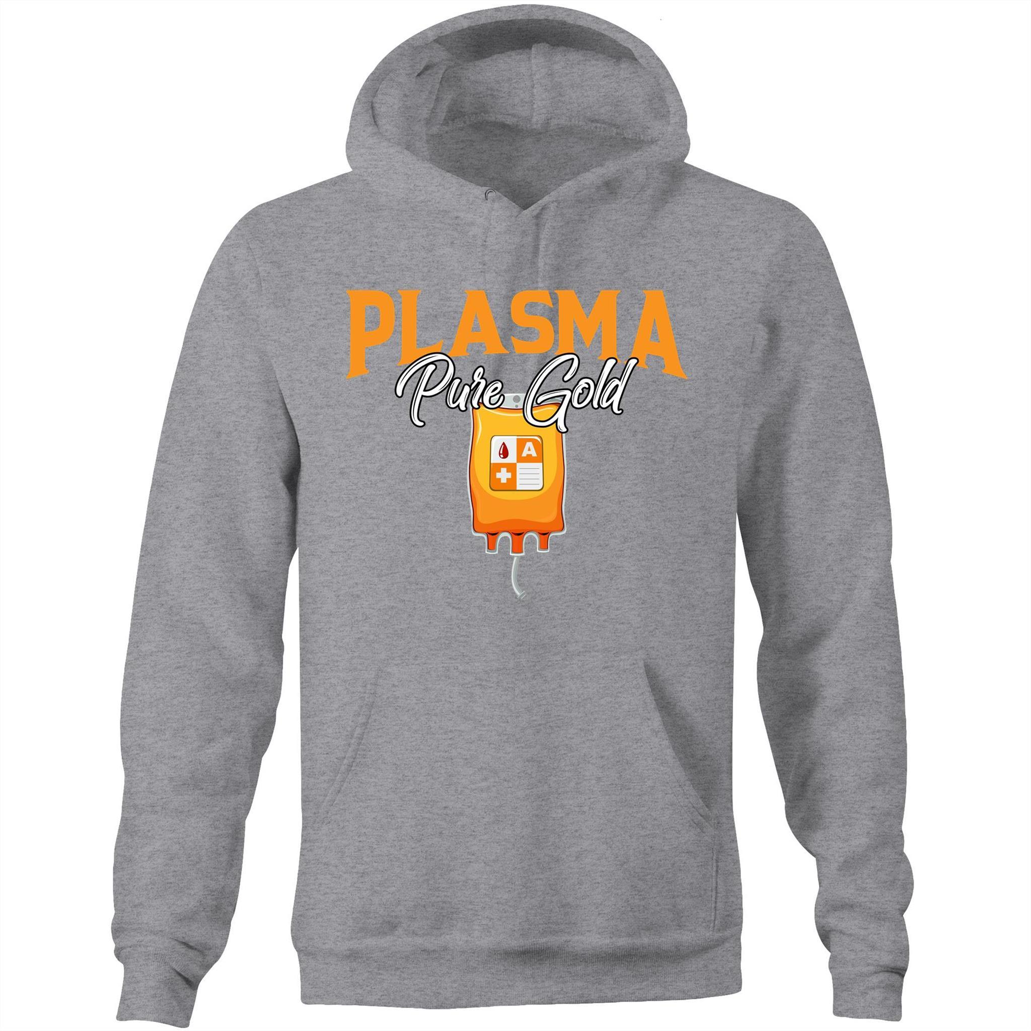 Plasma Pure Gold - Unisex Pocket Hoodie Sweatshirt - Blood Donation Tees
