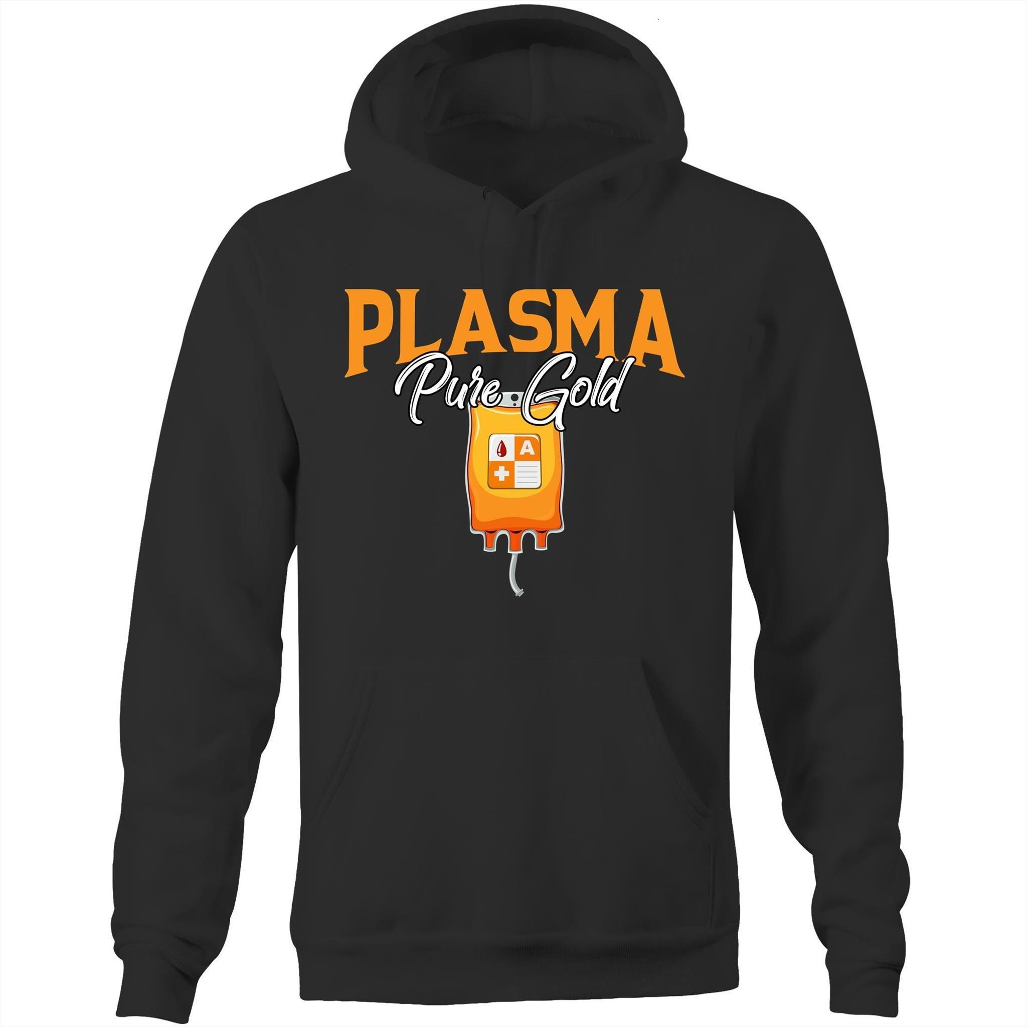 Plasma Pure Gold - Unisex Pocket Hoodie Sweatshirt - Blood Donation Tees