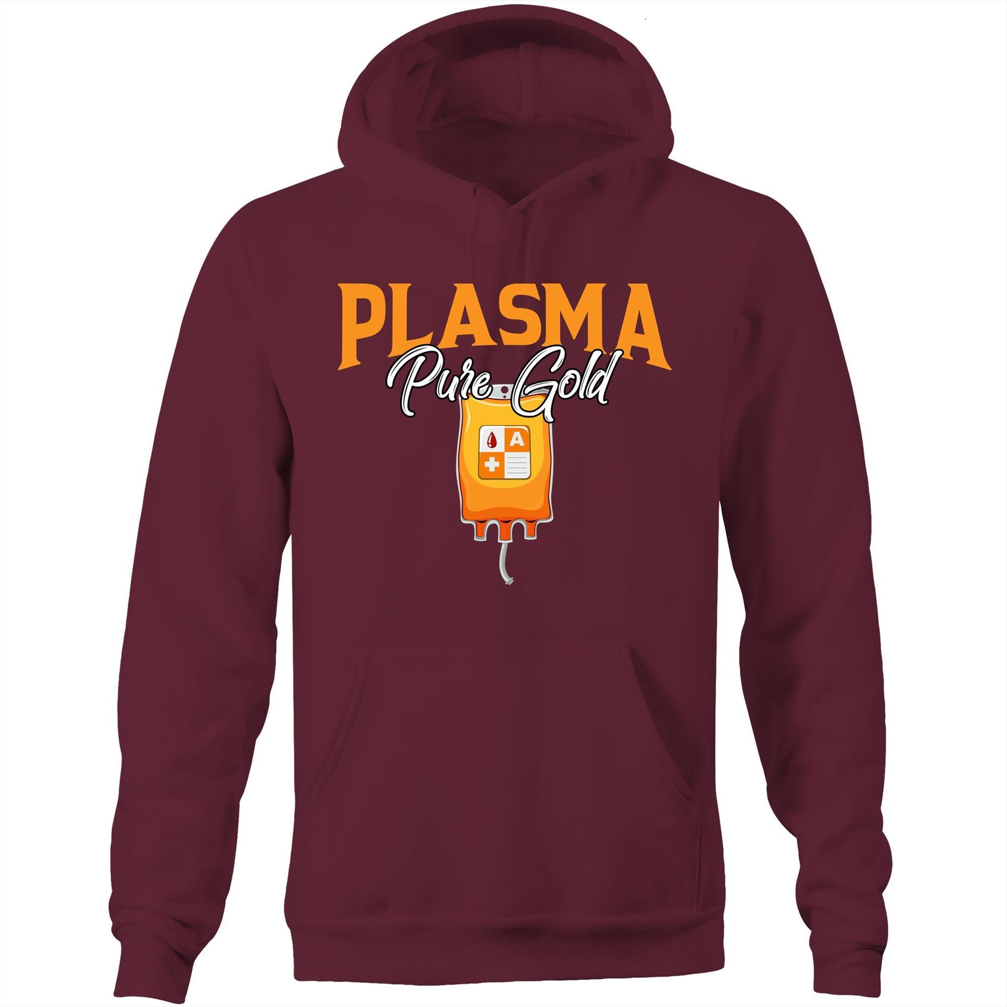 Plasma Pure Gold - Unisex Pocket Hoodie Sweatshirt - Blood Donation Tees
