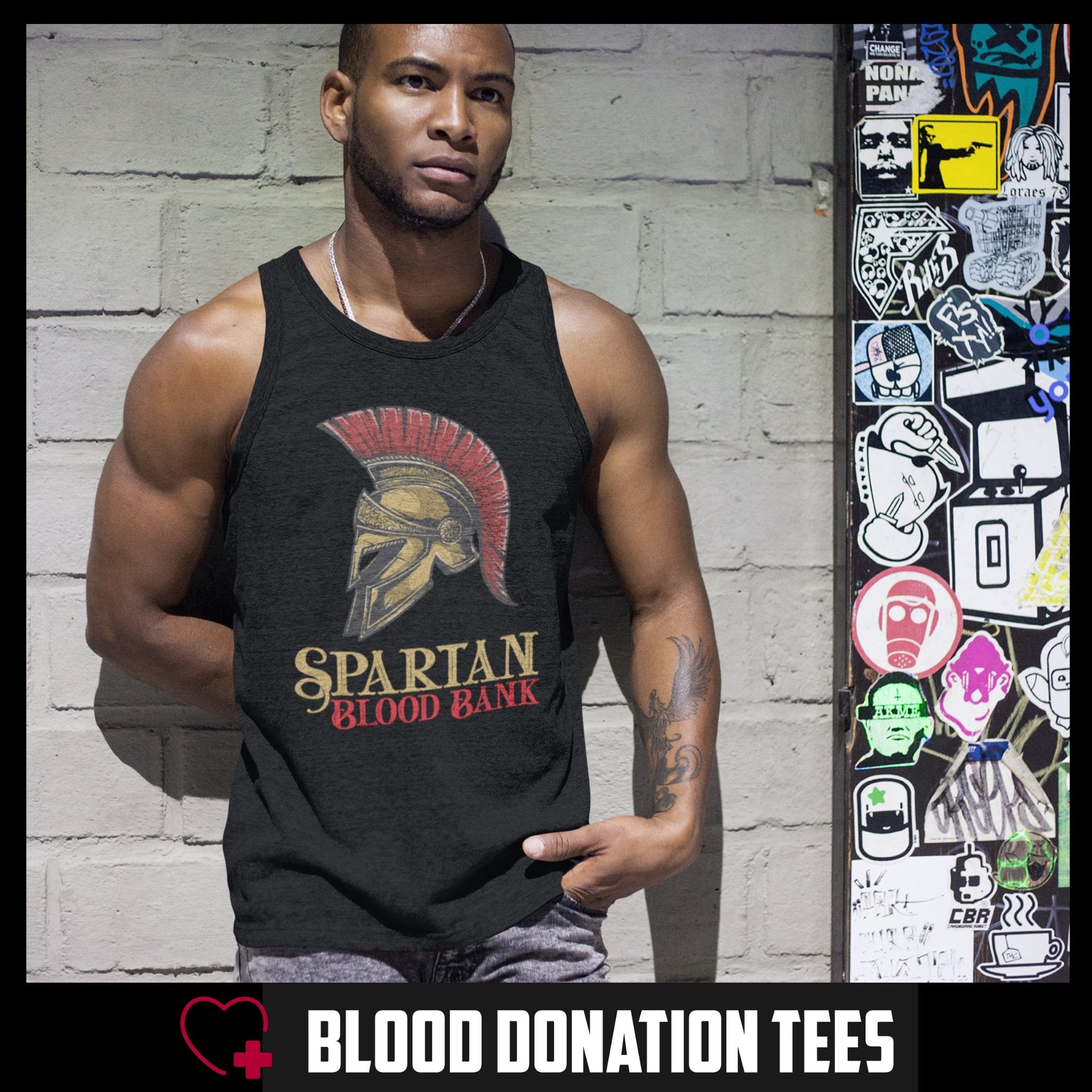 Spartan Bloodbank - Men's Tank Top Tee - Blood Donation Tees