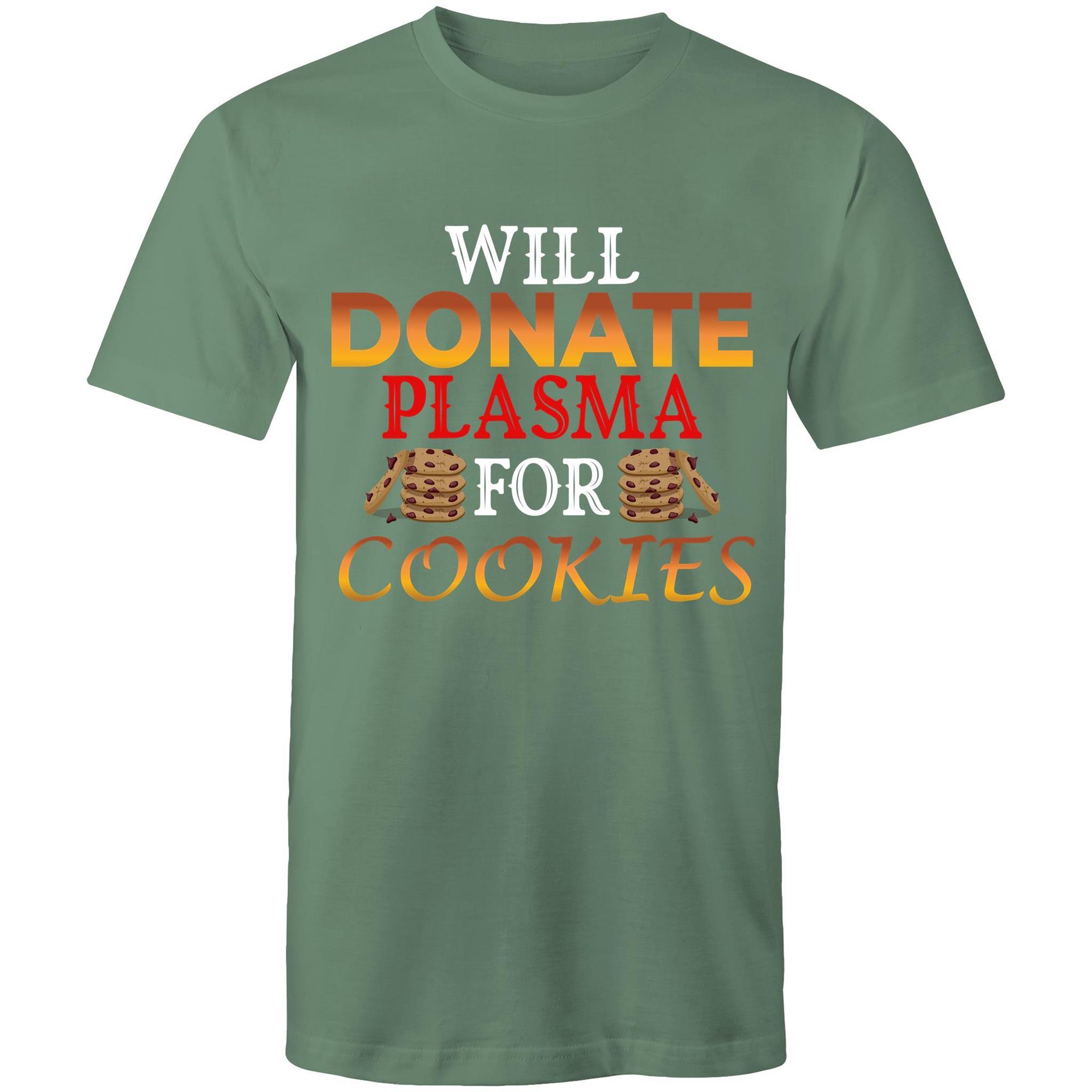 Will Donate Plasma for Cookies - Men's T-Shirt - Blood Donation Tees